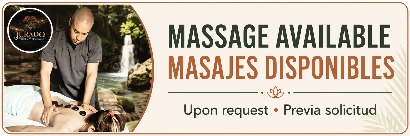 Massage available upon request